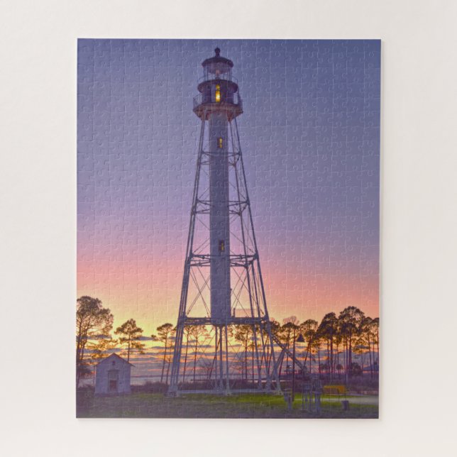 Cape San Blas Lighthouse, Port St. Joe, Sunset (Vertikal)