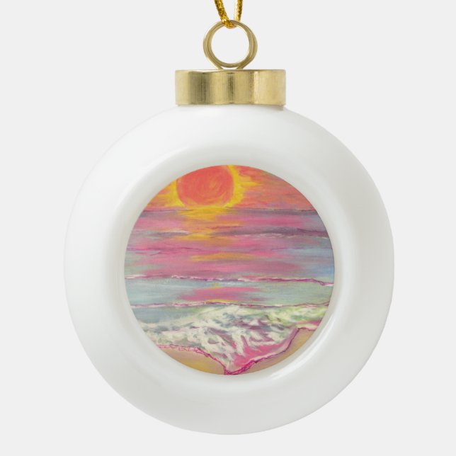 Cape San Blas Sunset Beach Keramik Kugel-Ornament (Vorderseite)