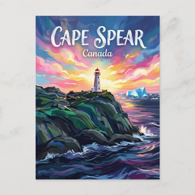 Cape Spear Leuchtturm Kanada Postkarte (Vorderseite)