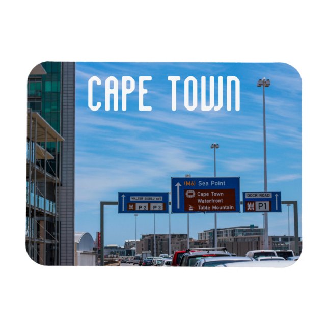 Cape Town Cityscape Traffic Street Südafrika Magnet (Horizontal)
