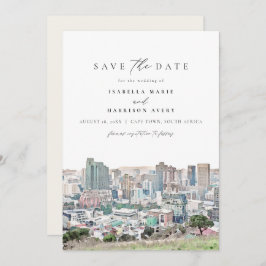 CAPE TOWN Coastline Skyline Reisen Save the Date I Einladung