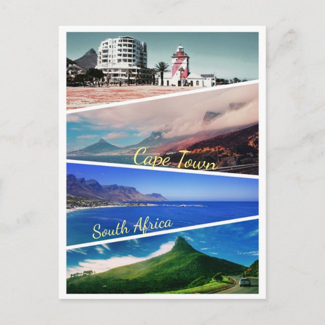 Cape Town Lion's Head South Africa Collage Postkarte (Vorderseite)