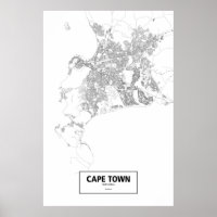 Cape Town, South Africa (black on white)