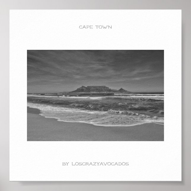 Cape Town Table Mountain Beach Ocean Poster (Devant)