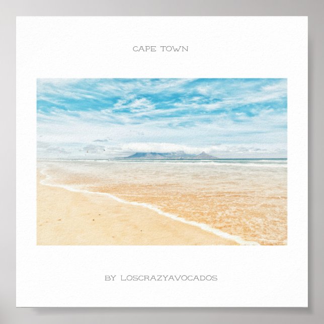Cape Town Table Mountain Beach Ocean Poster (Devant)
