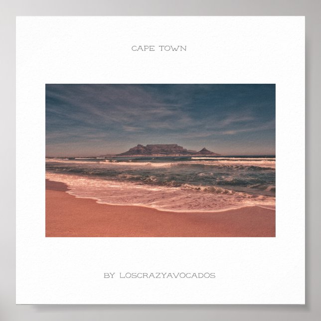 Cape Town Table Mountain Beach Ocean Poster (Devant)