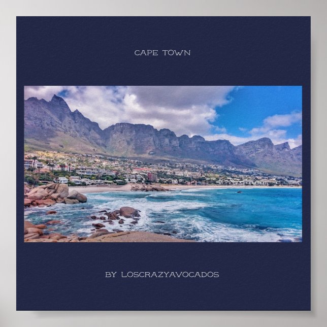 Cape Town Table Mountain Beach Ocean View Poster (Devant)