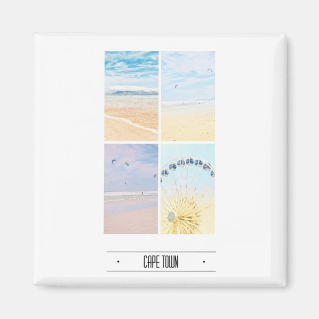 Cape Town Table Mountain Collage Pastel Magnet (Devant)