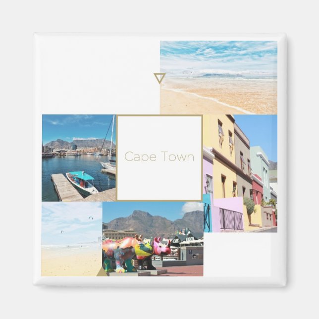 Cape Town Table Mountain Collage Pastel Magnet (Devant)