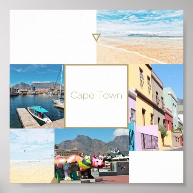 Cape Town Table Mountain Collage Pastel Poster (Vorne)