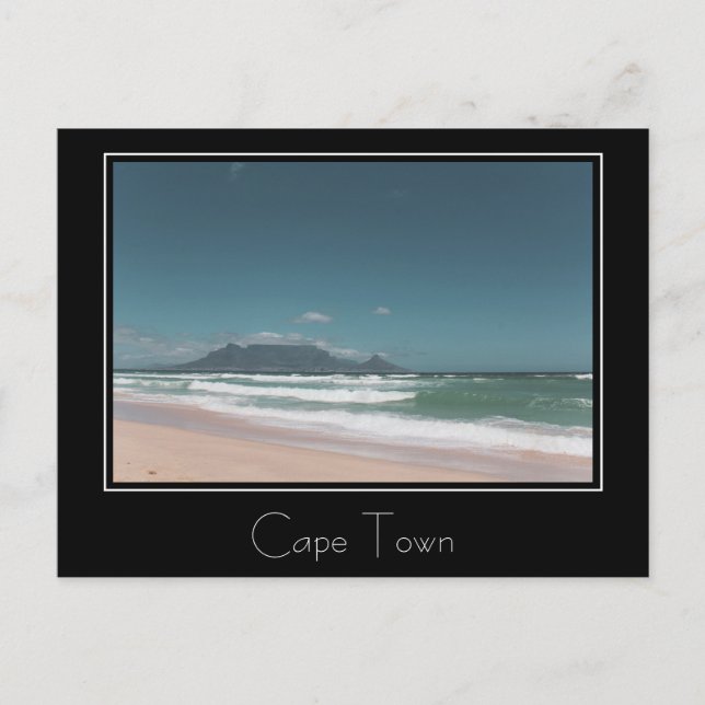 Cape Town Table Mountain Ocean Beach Postcard Postkarte (Vorderseite)