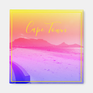 Cape Town Table Mountain Ocean Waves Beach Magnet
