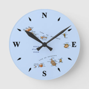 Cape Verde Map Clock Runde Wanduhr