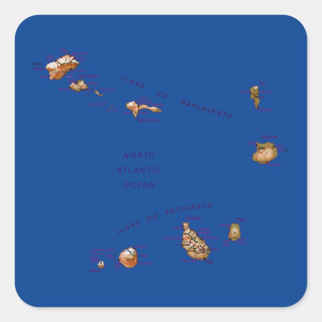 Cape Verde Map Sticker (Vorderseite)