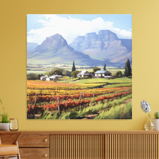 Cape Winelands Boland Landscape Südafrika Szene Leinwanddruck