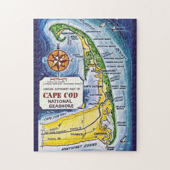 CapeCod Vintage 11x14 Map (Vertikal)