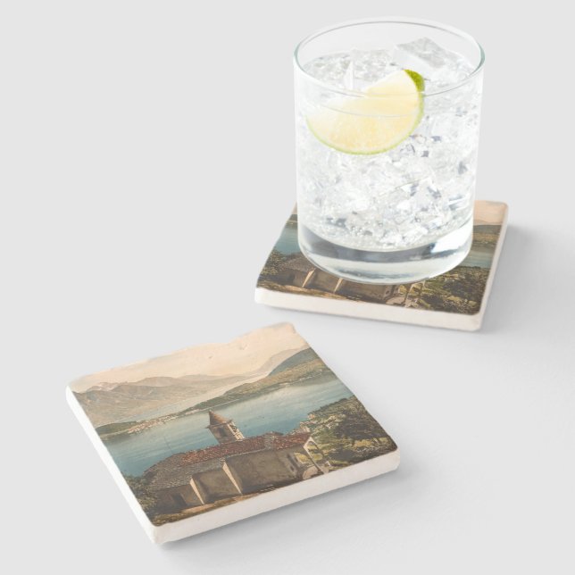 Capello St. Angelo, See Como, Lombardei, Italien Steinuntersetzer (Seitenansicht)