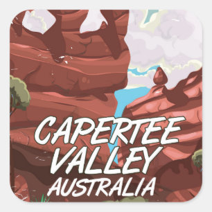 Capertee Valley Australia Reiseplakat Quadratischer Aufkleber
