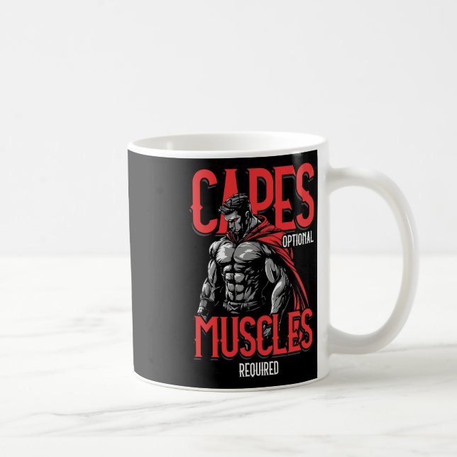 Capes Optional Muscles Erforderlich Lustiger Gym M Kaffeetasse (Rechts)