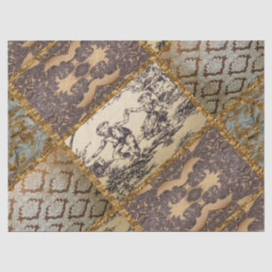 Capetian Elegant Quilt 15 Altes Vintages Französis Seidenpapier