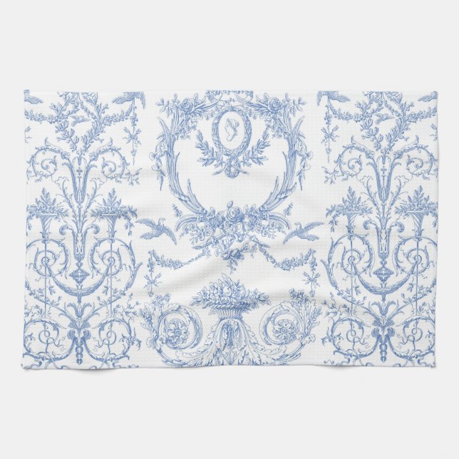 Capetian Toile Blaubeere Handtuch (Horizontal)
