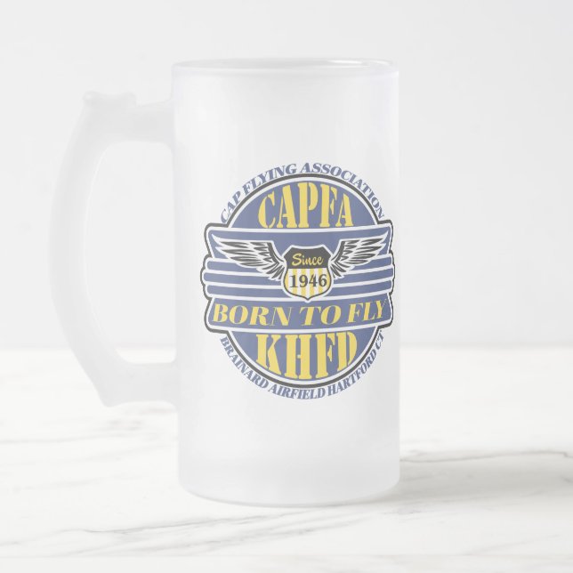 CAPFA-Tasse Mattglas Bierglas (Links)