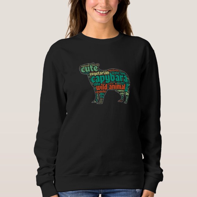 Capibara Wildlife Animal Capybara Word Cloud Sweatshirt (Vorderseite)
