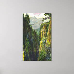 Capilano Schlucht-Ansicht des Kronen-Berges Leinwanddruck