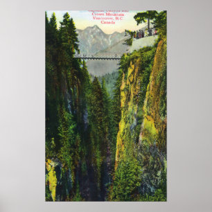 Capilano Schlucht-Ansicht des Kronen-Berges Poster