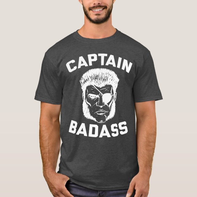 Capitaine Badass Charcoal Heather T-Shirt (Devant)