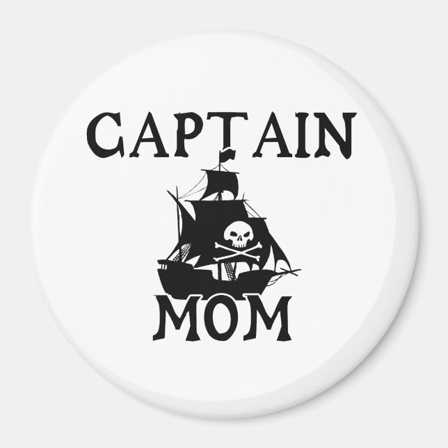 Capitaine Maman Magnet rond (Devant)