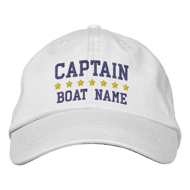 Capitaine nautique Votre nom de bateau Casquette b (Devant)