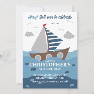CAPITAINE SAILOR ANNIVERSAIRE INVITATION