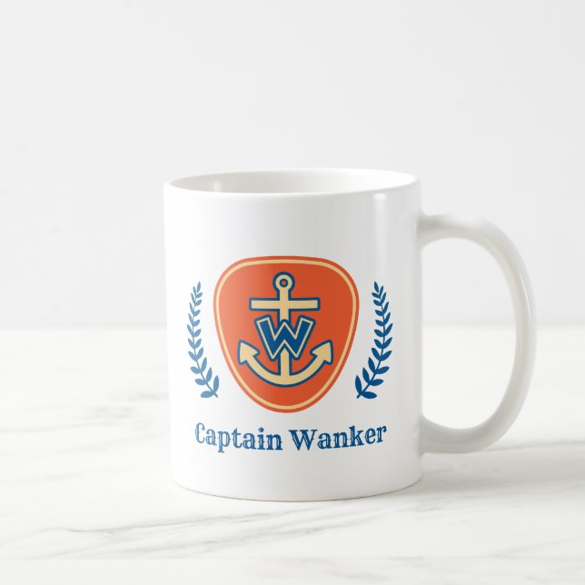 "Capitaine Wanker" Mug de café (Droite)