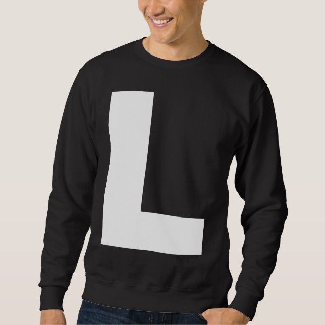Capital L Bold Alphabet Letter Monogram Uppercase  Sweatshirt (Vorderseite)