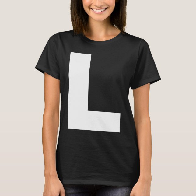 Capital L Bold Alphabet Letter Monogram Uppercase  T-Shirt (Vorderseite)
