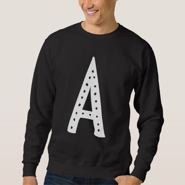 Capital Letter A Monogram Initial Alphabet Sweatshirt (Vorderseite)