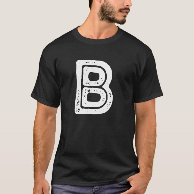 Capital Letter B Monogram Rust Font Initial Alphab T-Shirt (Vorderseite)