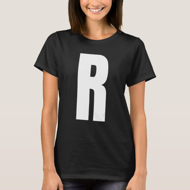 Capital Letter R Monogram Anton Font Initial Alpha T-Shirt (Vorderseite)