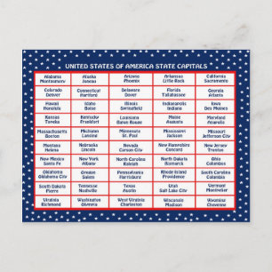 Capitales de l'État américain Carte postale