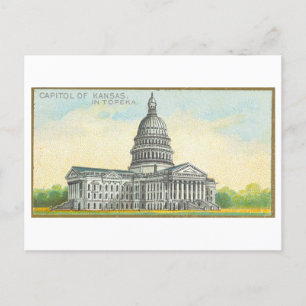 Capitol Building in Topeka, Kansas, Vintage auf De Postkarte