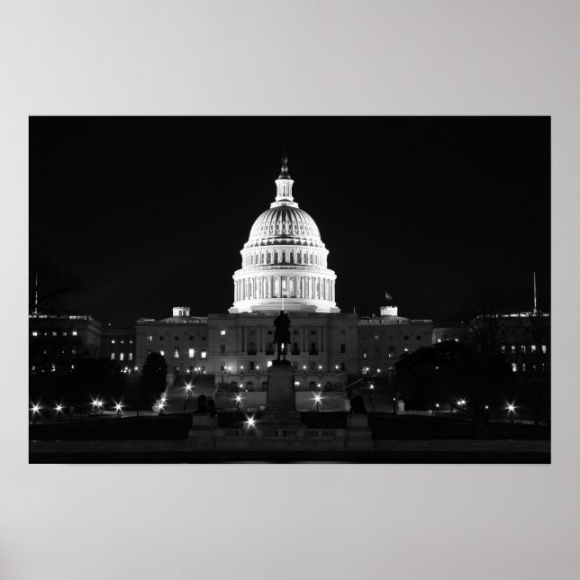 Capitol Night B&W Poster (Vorne)