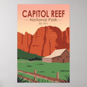 Capitol Reef National Park Ranch Vintage auf Deuts Poster
