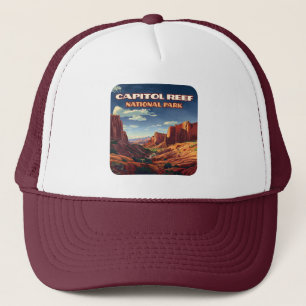 Capitol Reef National Park Utah Wüste Vintage Truckerkappe