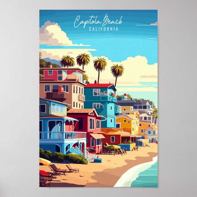 Capitola Beach California USA Vintage Reise Poster (Vorne)