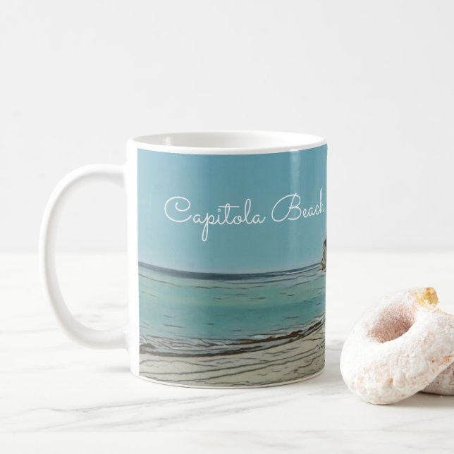 Capitola Beach-Kaffee-Tasse Kaffeetasse (Mit Donut)