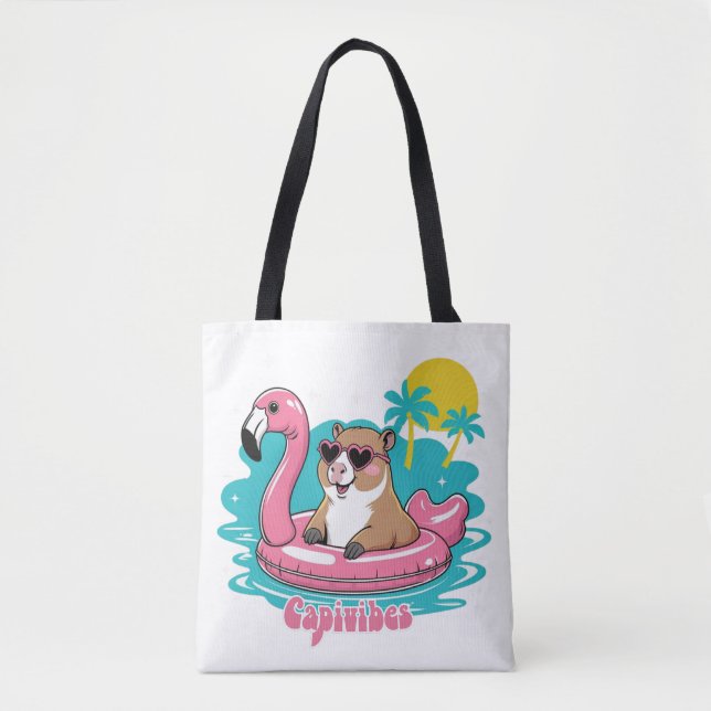 Capivara Estilosa no Verão com Boia Rosa Tasche (Vorderseite)