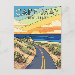 CapMay New Jersey Illustration Travel Postkarte