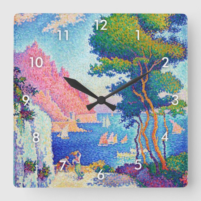 Capo di Noli, Signac Quadratische Wanduhr (Vorderseite)