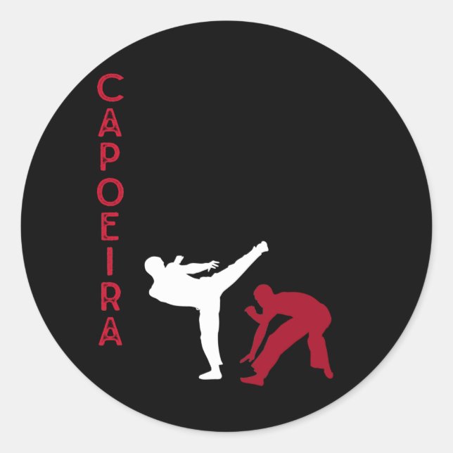 Capoeira Brazilian Martial Arts Runder Aufkleber (Vorderseite)
